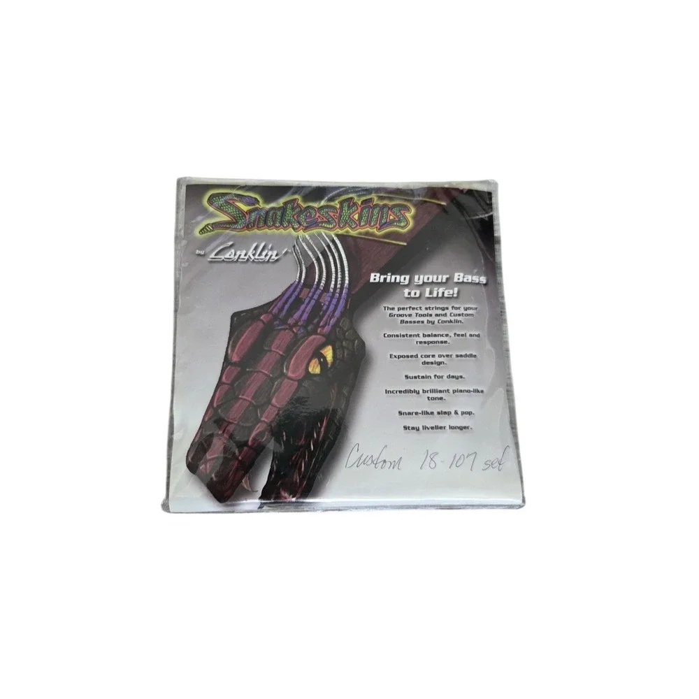 Conklin Snakeskins Bass Strings Custom 18–107 Set Stainless Steel USA NEW